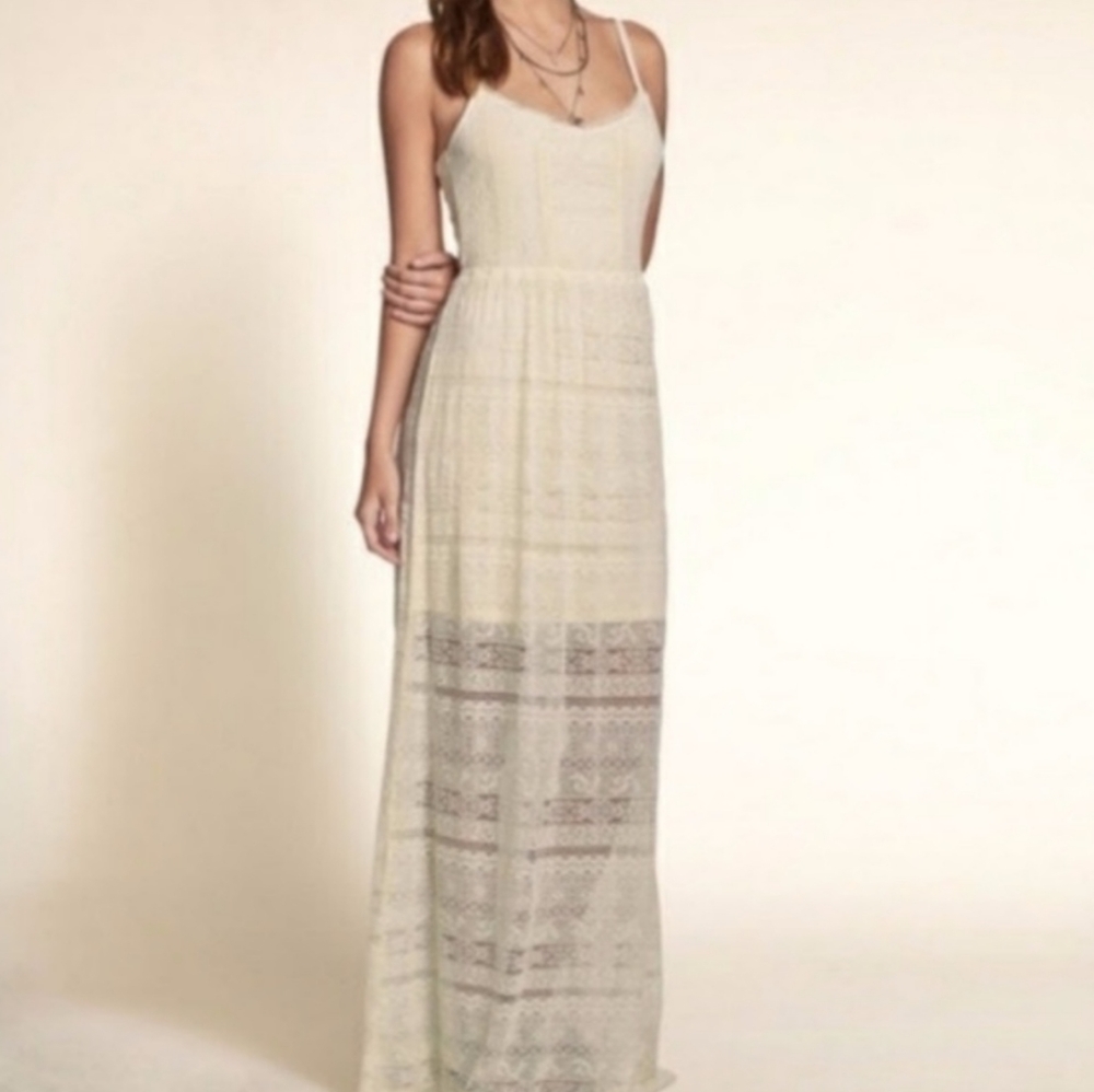 Hollister white lace sun dress size Small